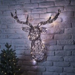 Tête De Cerf Lumineuse Harlow En Rotin 24v 10 Tête De Cerf Lumineuse Harlow En Rotin 24v -Noel Deco Magasin XX2207 tete de cerf lumineuse harlow en rotinblanc et blanc chaud