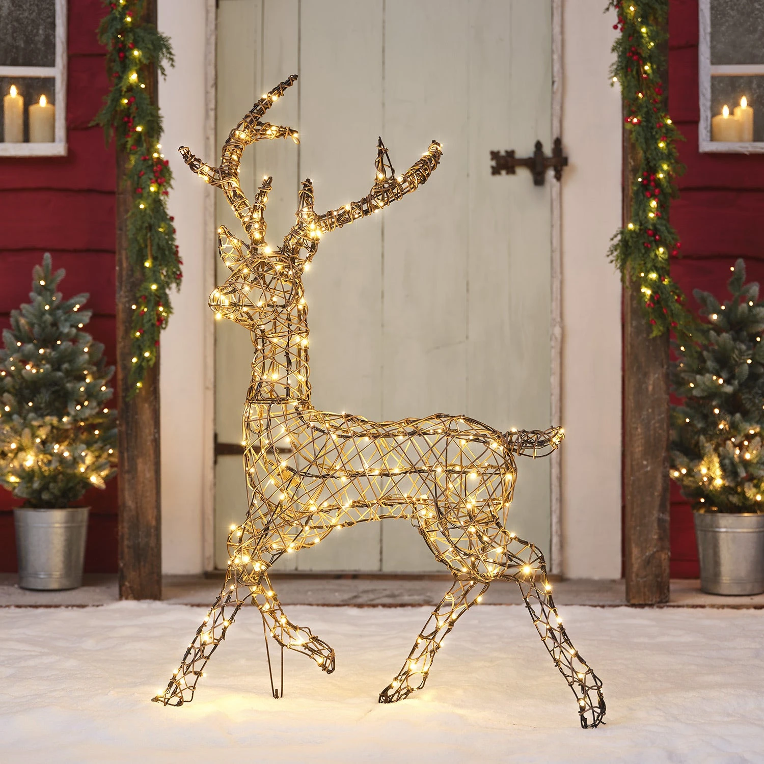 Cerf De Noël Solaire à LED Bicolore Studley En Rotin 1,15 M 9 Cerf De Noël Solaire à LED Bicolore Studley En Rotin 1,15 M – Image 9