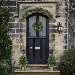 Couronne De Noël Pré-éclairée De 50 Cm En Sapin 5 Couronne De Noël Pré-éclairée De 50 Cm En Sapin -Noel Deco Magasin deco porche de noel