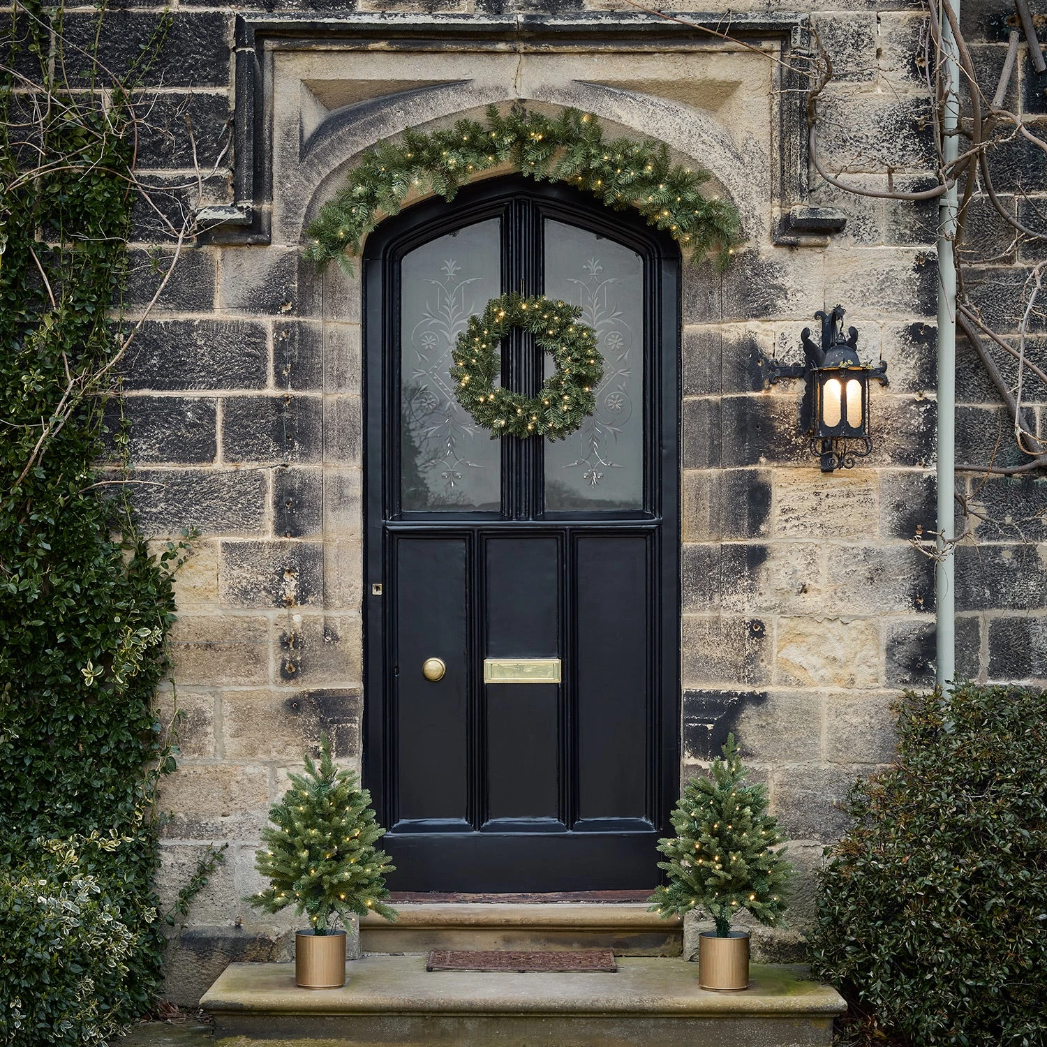 Couronne De Noël Pré-éclairée De 50 Cm En Sapin 3 Couronne De Noël Pré-éclairée De 50 Cm En Sapin – Image 3