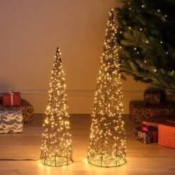 Cône Lumineux De 60 Cm En Fil Métallique 9 Cône Lumineux De 60 Cm En Fil Métallique -Noel Deco Magasin duo de cones lumineux 1