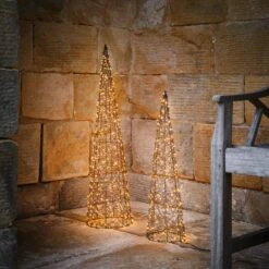 Cône Lumineux De 60 Cm En Fil Métallique 8 Cône Lumineux De 60 Cm En Fil Métallique -Noel Deco Magasin duo de cones lumineux poses au sol
