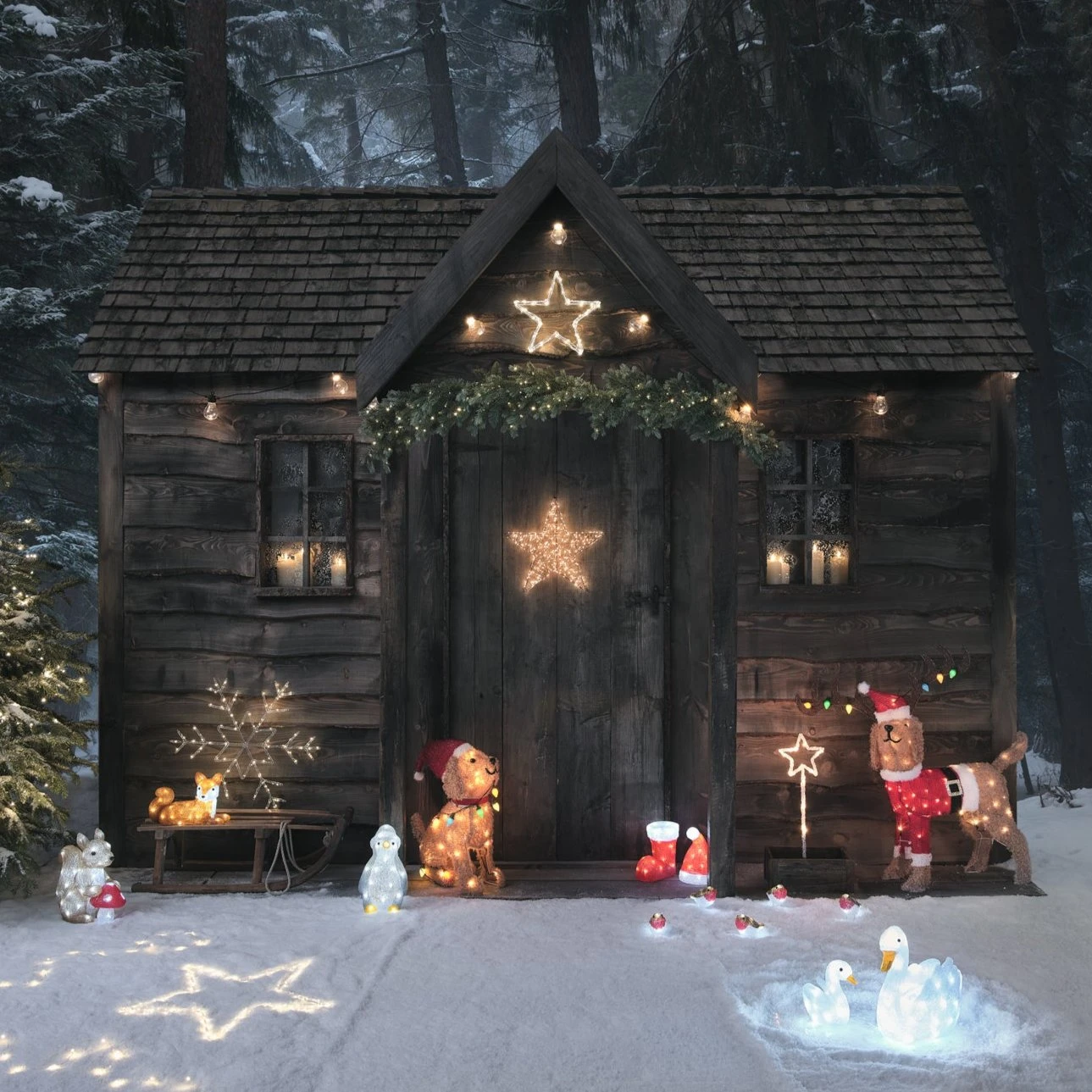 Écureuil Lumineux De 32 Cm En Acrylique, Figurine De Noël à Piles 2 Écureuil Lumineux De 32 Cm En Acrylique, Figurine De Noël à Piles – Image 2