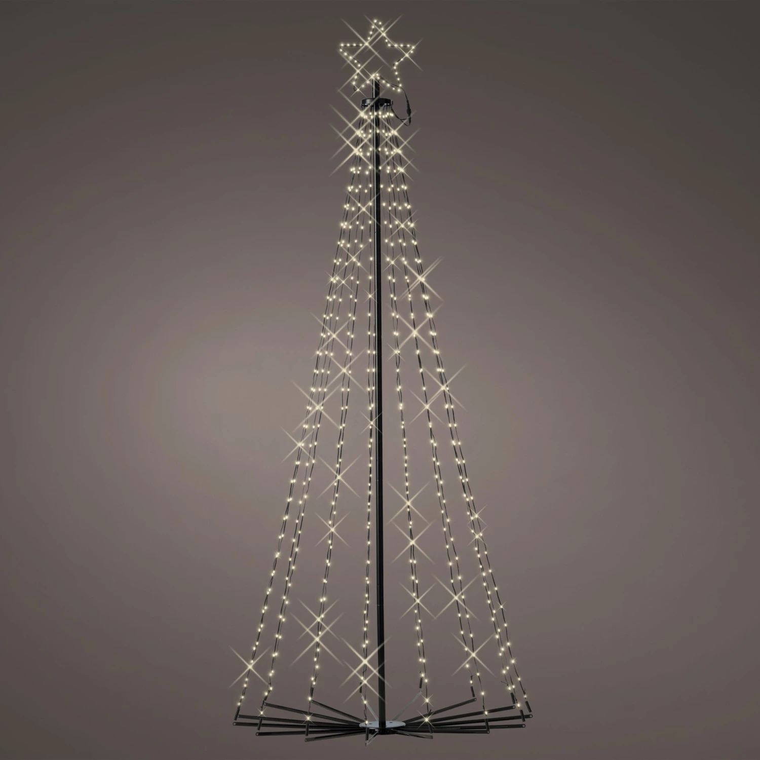 Sapin De Noël Cône Lumineux D’Extérieur De 1,8 M à 541 LED Blanc Chaud 2 Sapin De Noël Cône Lumineux D’Extérieur De 1,8 M à 541 LED Blanc Chaud – Image 2
