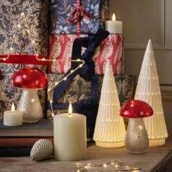 Lot De 2 Sapins Lumineux En Céramique à LED Blanc Chaud -Noel Deco Magasin sapins en ceramique en deco dinterieur